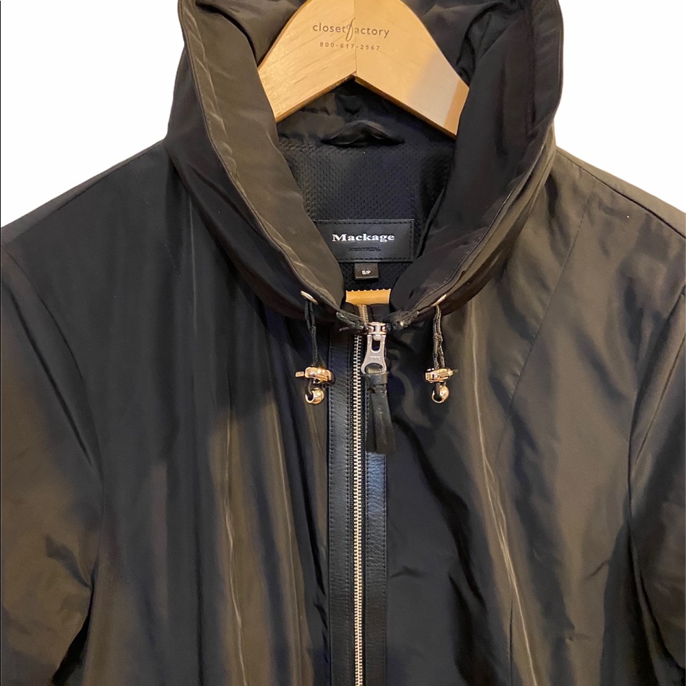 Mackage Black Performance Jacket With Leather Tri… - image 3